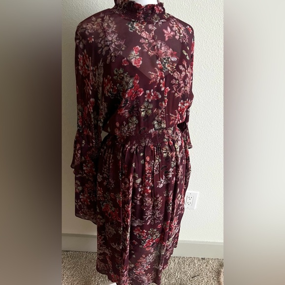 IRO Wine Red Long Sleeve Bell maxi dress - Picture 8 of 14
